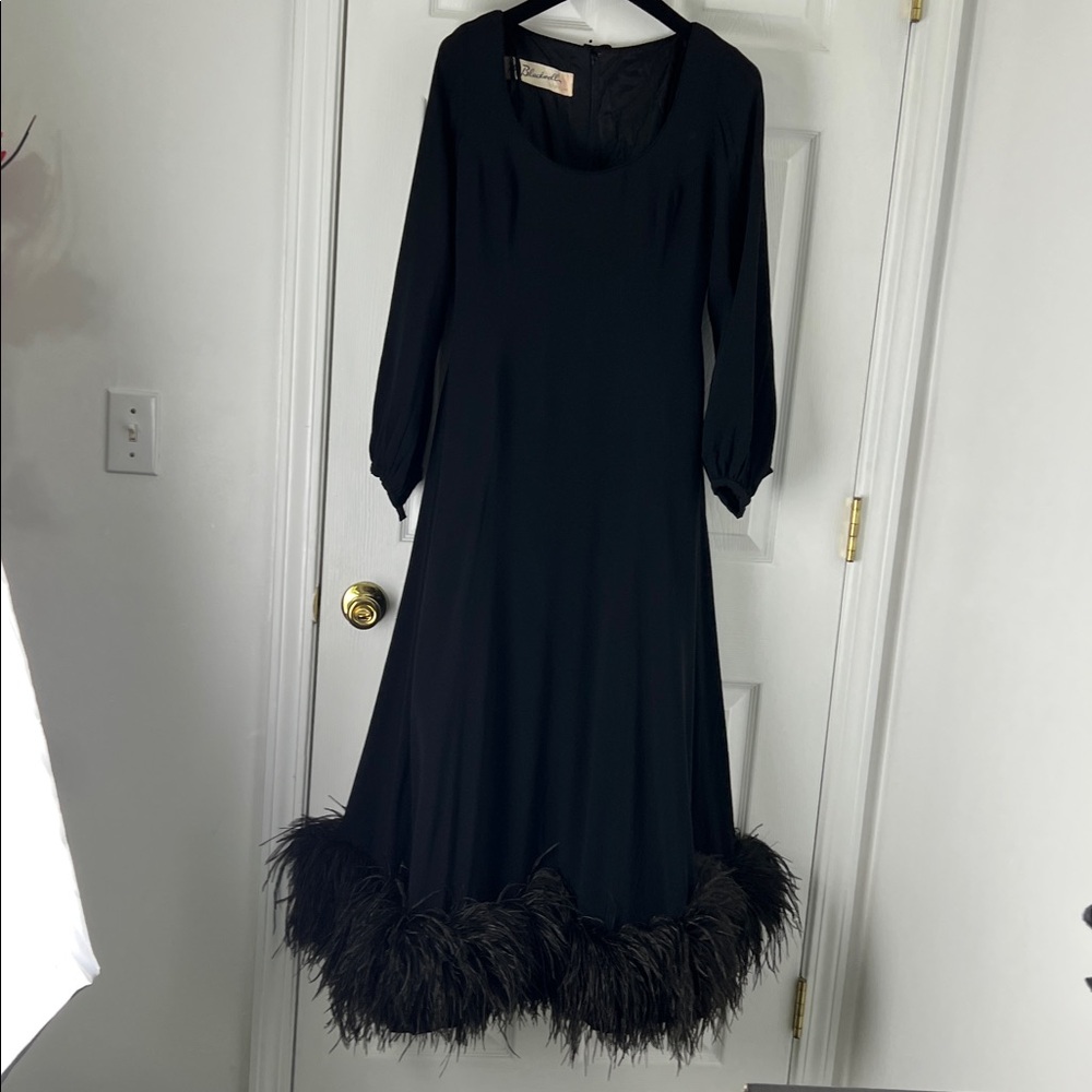 Mr Blackwell ostrich custom gown